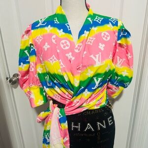 Colorful Designer Wrap Top